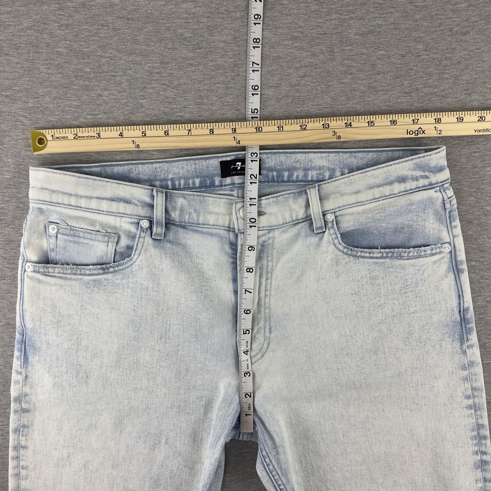 7 For All Mankind Jeans Men's Size 36 Light Wash Denim Slim Tapered Fit - Picture 10 of 12